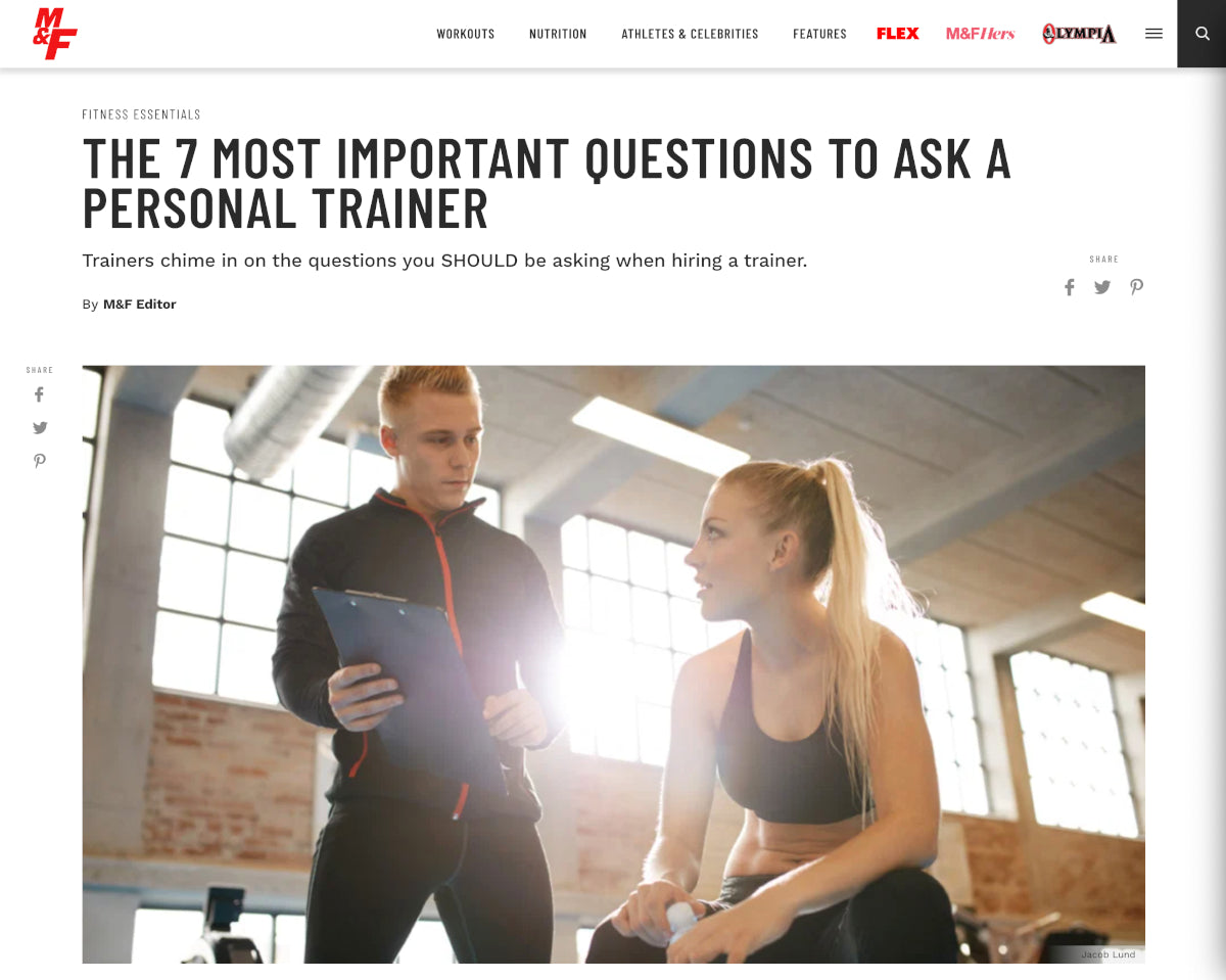 Muscle & Fitness: The 7 Most Important Questions to Ask a Personal Trainer