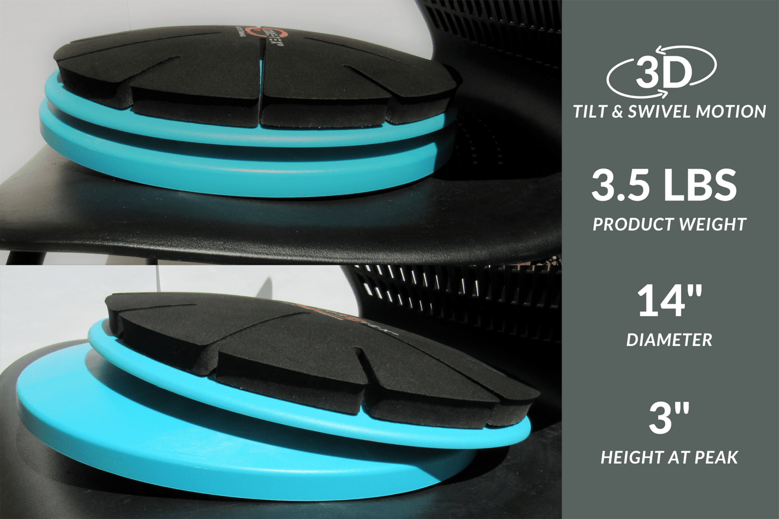 Core-tex product dimensions with a weight of 3.5 LBS, 14 inch diameter, and 3 inch height