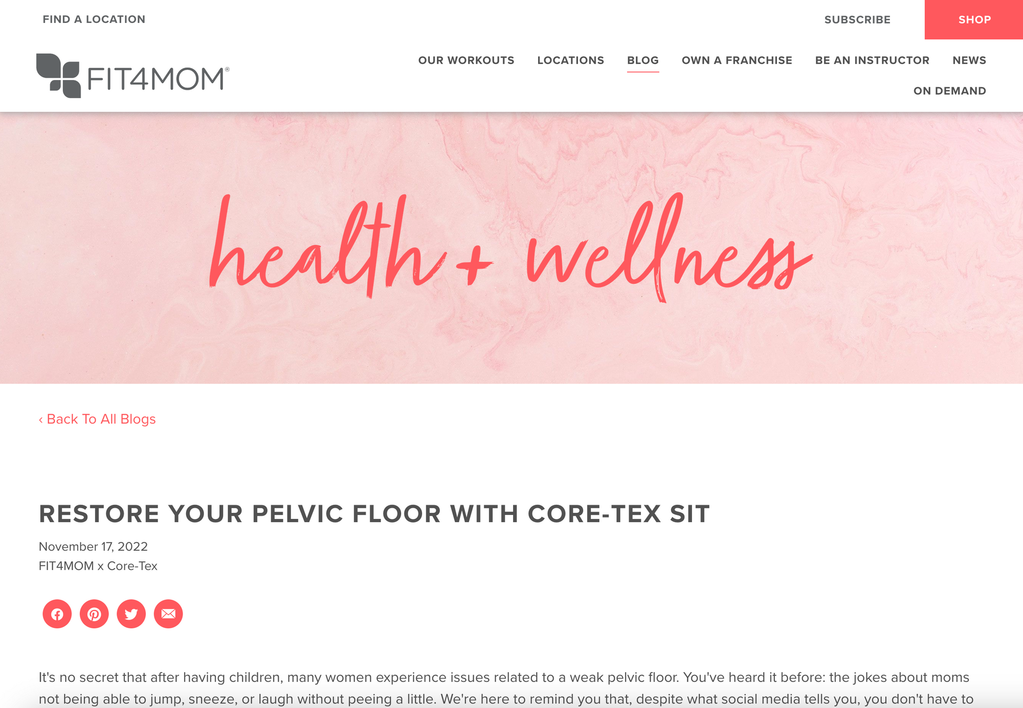 FIT4MOM - Restore Your Pelvic Floor With Core-Tex Sit