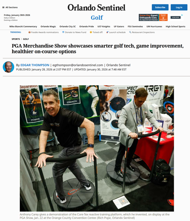 Core-Tex Shines at 2026 PGA Merchandise Show in Orlando – Featured in Orlando Sentinel