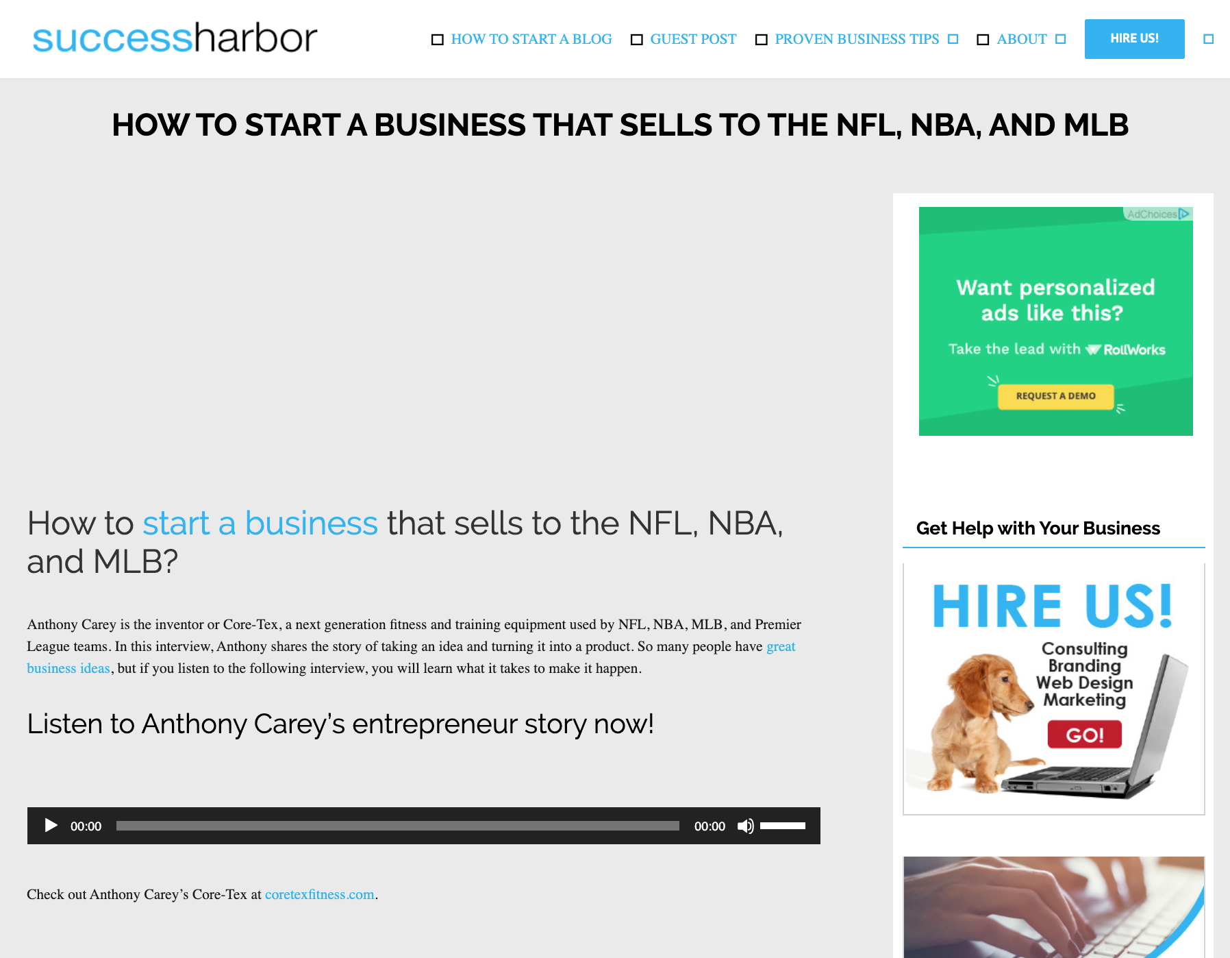 SUCCESSHARBOR.COM PODCAST WITH GEARGE MESZAROS, MAY 15, 2014: How To Get NFL MLB NBA And Premier League Teams Buy Your Product with Anthony Carey