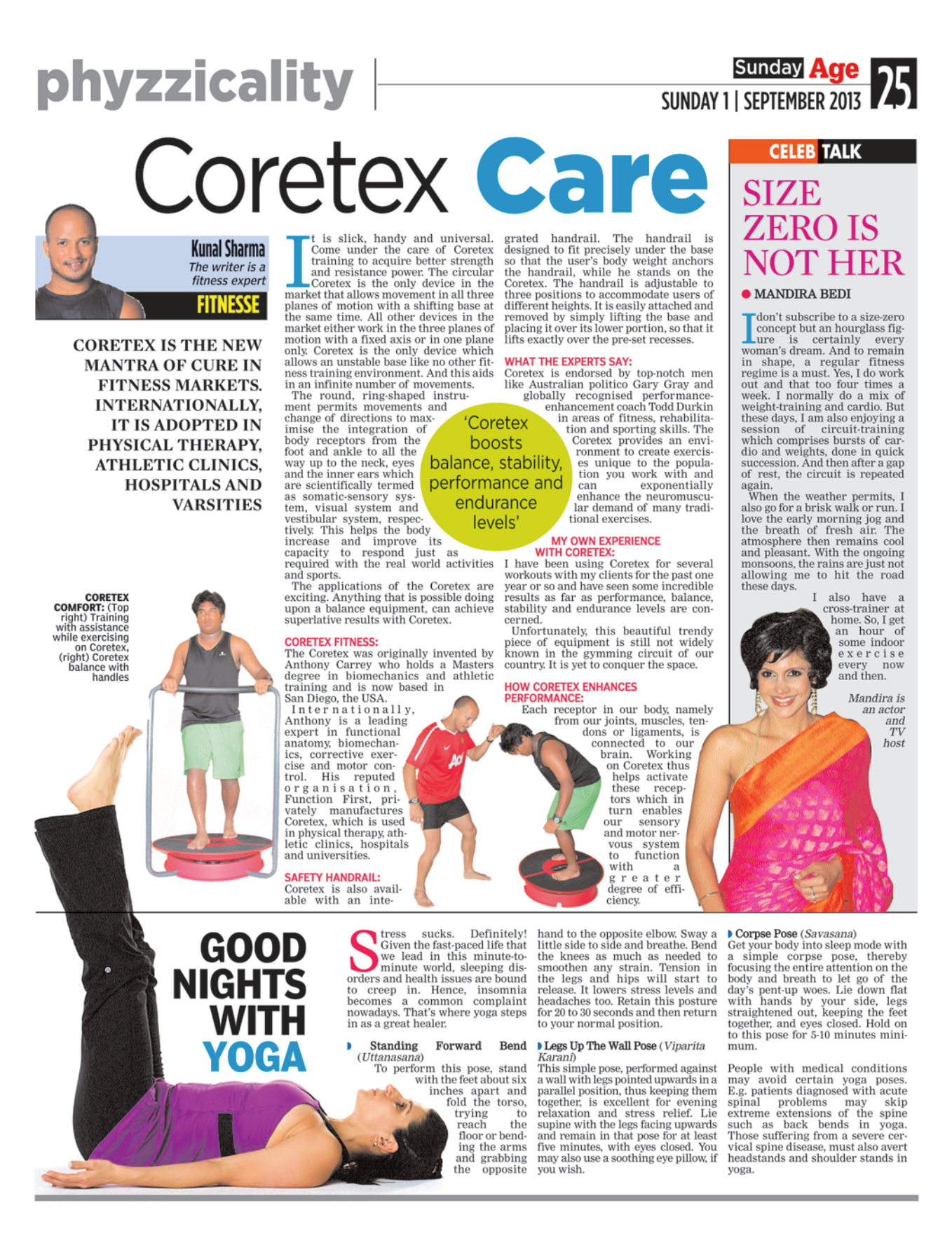 THE ASIAN AGE (INDIA), SEPTEMBER 1, 2013: Core-Tex Care