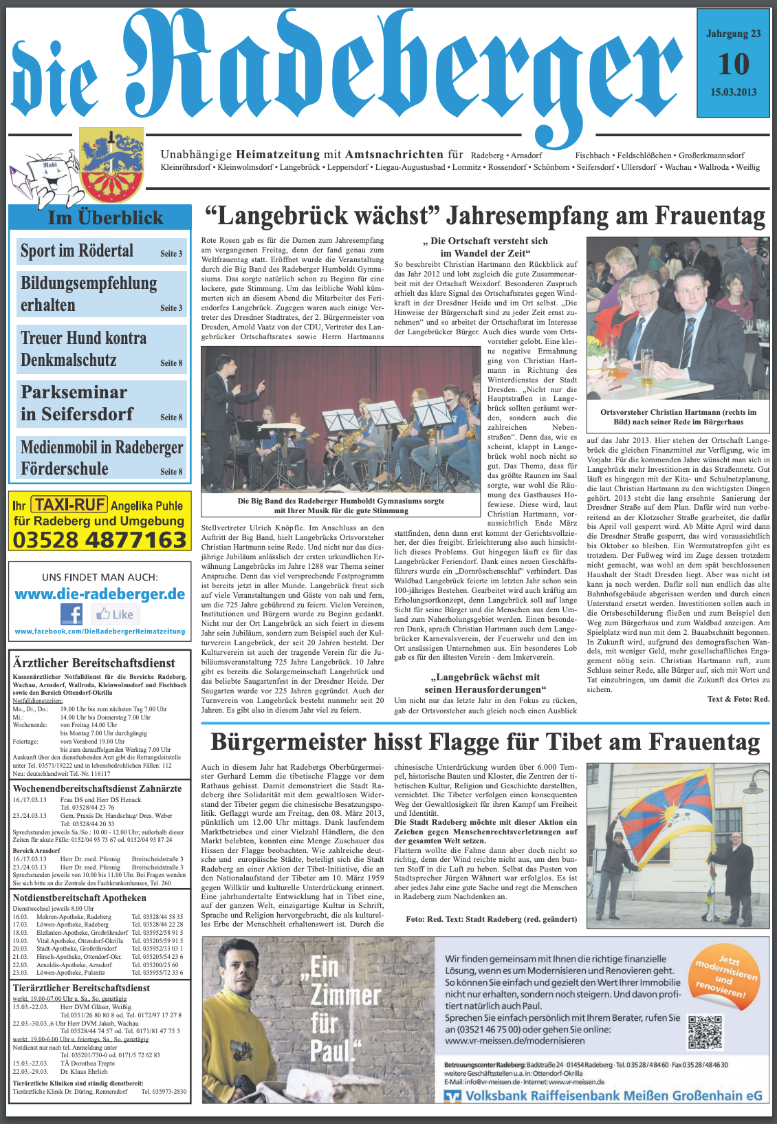 DIE RADERBERGER NEWSPAPER (DE), MARCH 15, 2013: Fitness-Trends 2013