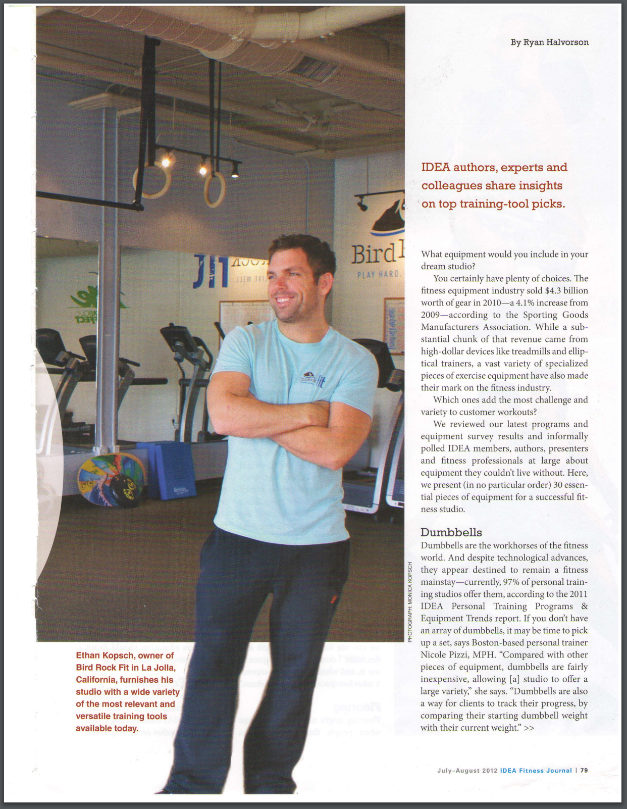 IDEA FITNESS JOURNAL, JULY 2012: 30 Essential Pieces of Equipment for a Successful Training Studio