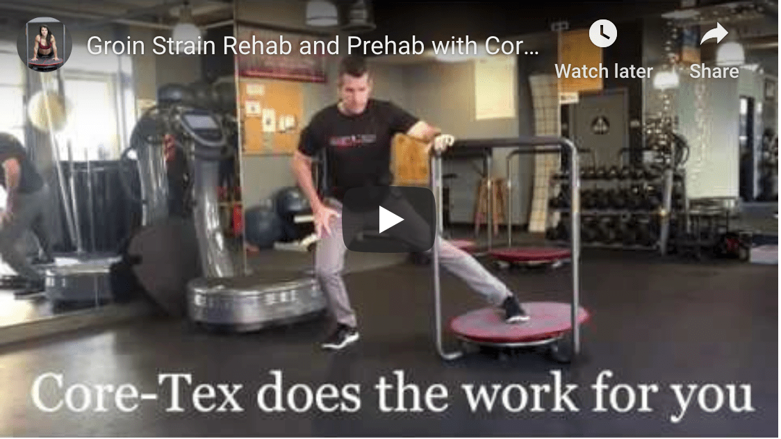 Man performing Groin Strain Rehab-Prehab with Core-Tex