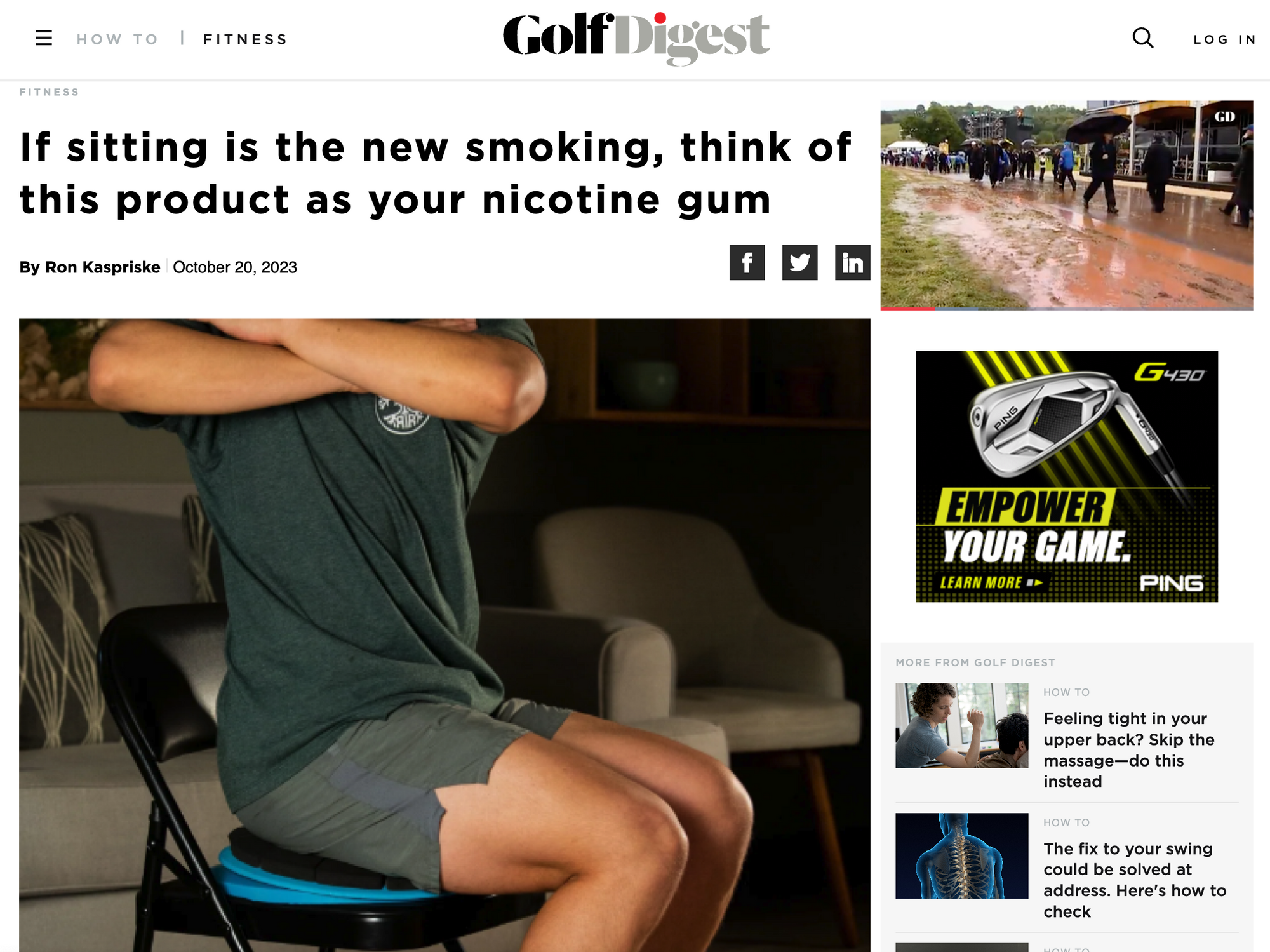 Golf Digest: If sitting is the new smoking, think of this product as your nicotine gum
