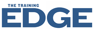 white and navy blue The Training Edge logo